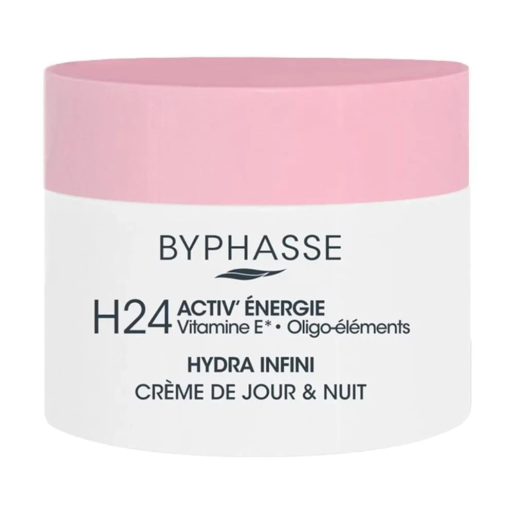 Byphasse-24H-Hydra-Infini-Cream-50ml کرم روز و شب 24 ساعته بایفاس مناسب انواع پوست