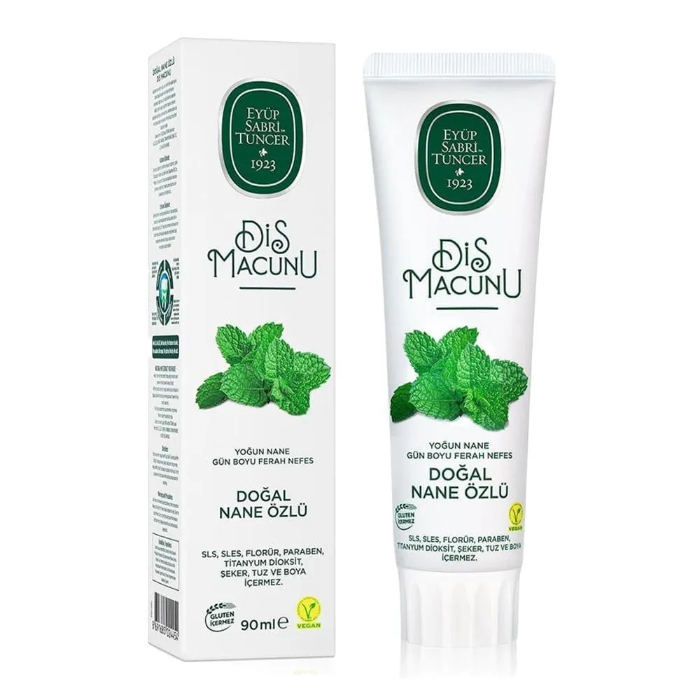 Eyup-Sabri-Tuncer-Dogal-Nane-Ozlu-Dis-Macunu-90ml خمیردندان ایوب صبری با عصاره نعناع