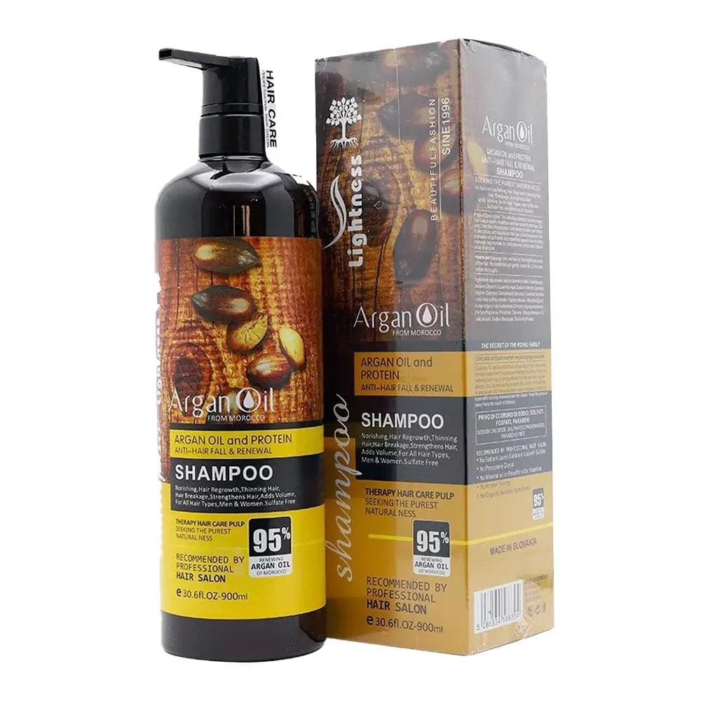 Lightnes-Argan-Oil-Shampoo-900ml شامپو تقویت کننده لایتنس حاوی روغن آرگان