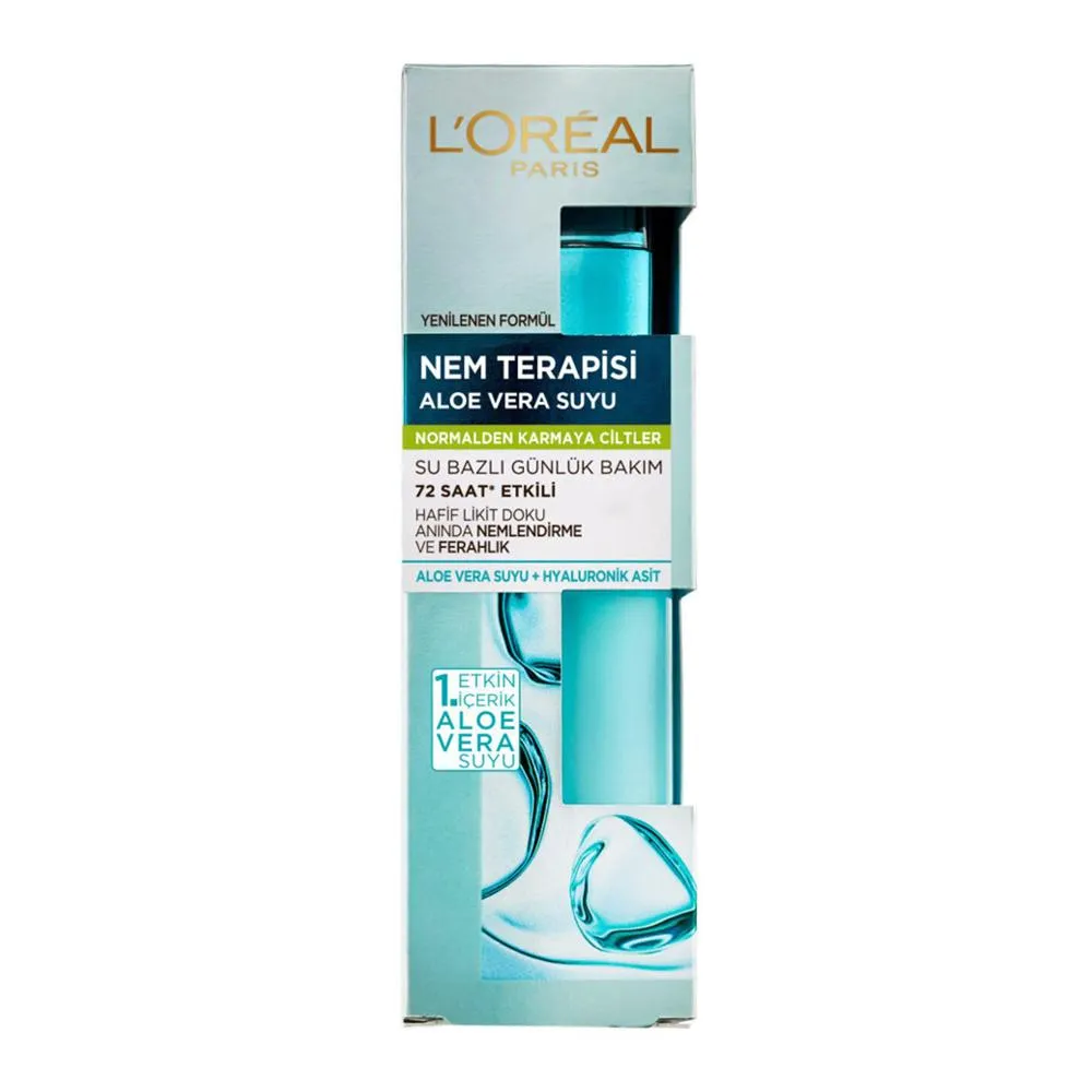 Loreal-Paris-Nem-Terapisi-Aloe-Vera-Suyu-Normalden-Karmaya-Ciltler-70ml سرم آبرسان پوست لورآل مناسب پوستهای نرمال تا مختلط