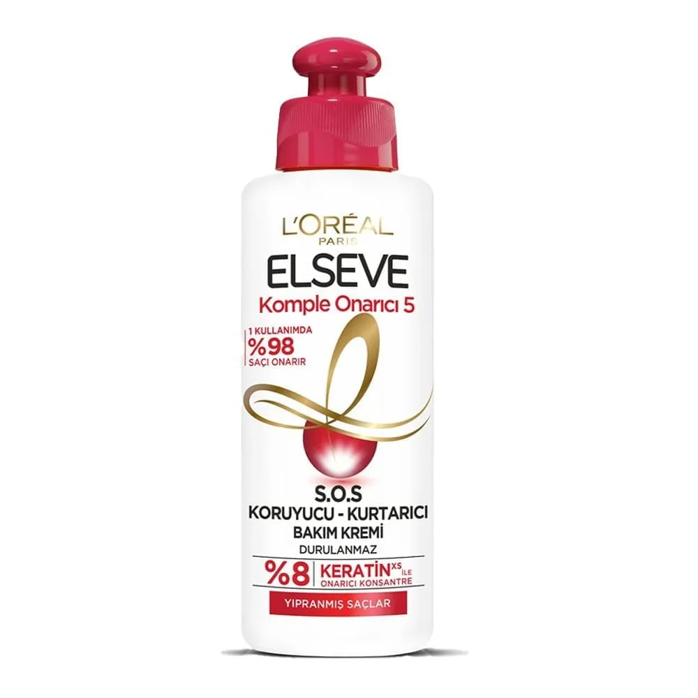 Loreal-Paris-elseve-onarici-5-yipranmis-sac-bakim-kremi-200ml کرم مو لورآل سری Elseve مدل Onarici 5 Yipranmis