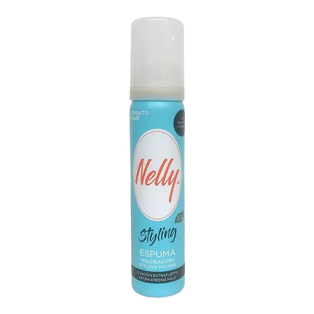 Nelly-Extra-Strong-Styling-Travel-Mousse-300ml موس حالت دهنده قوی مو نلی مدل استایلینگ 300 میل