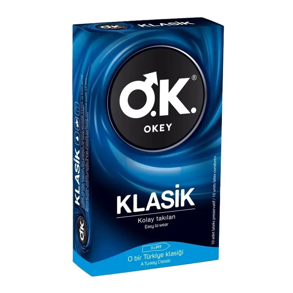 OKEY-Klasik-10lu-Prezervatif کاندوم اوکی مدل Klasik بسته 10 عددی