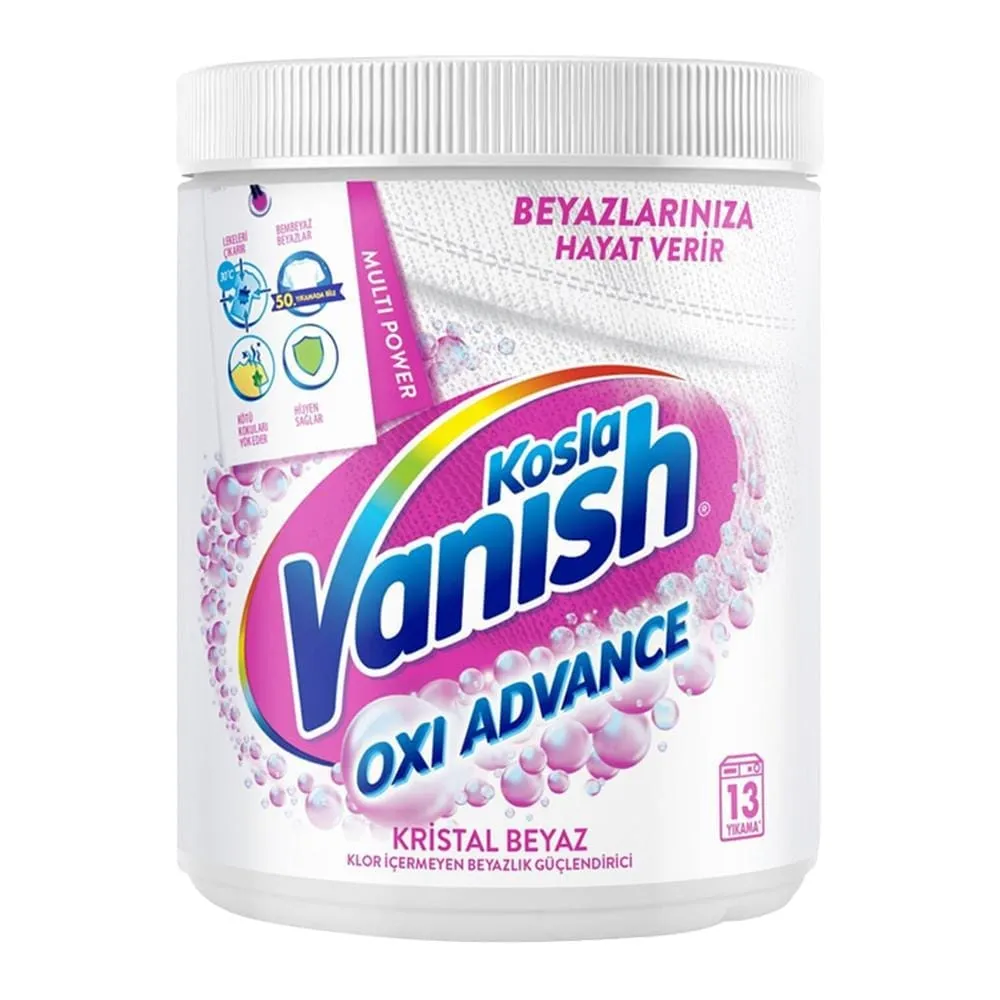 Vanish-Kosla-Multipower-Leke-Cikarici-Beyaz-400g پودر لکه بر لباس ونیش مدل Oxi Advance مخصوص لباس های سفید