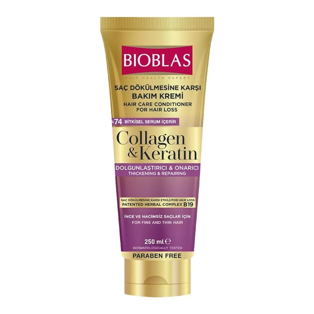 bioblas-collagen-Keratin-sac-dokulmesine-karsi-bakim-kremi-250ml ماسک مو ضد ریزش بیوبلاس حاوی کلاژن و کراتین