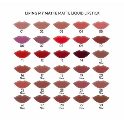 تنوع رنگی رژ لب مایع مات گلدن رز مدل LIPING MY MATTE