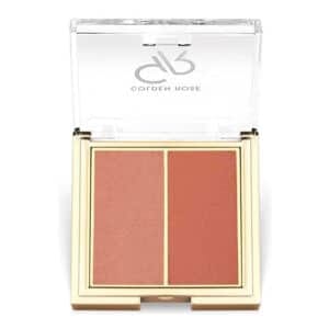 پالت رژ گونه دو رنگ گلدن رز مدل ICONIC DUO شماره 02 رنگ Peachy Coral