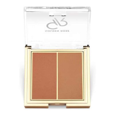 پالت رژ گونه دو رنگ گلدن رز مدل ICONIC DUO شماره 03 رنگ Rosy Bronze