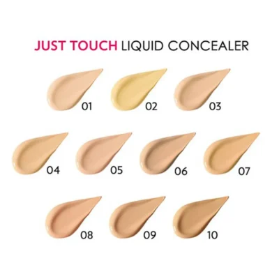 تنوع رنگ و شماره کانسیلر مایع گلدن رز مدل Just Touch