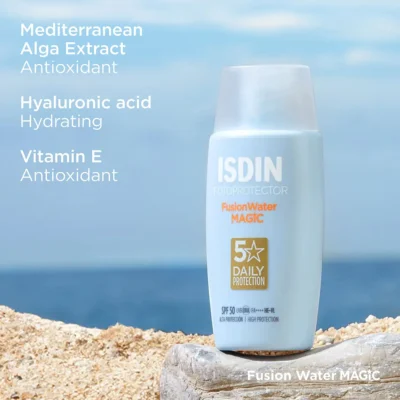 ضدآفتاب بی رنگ فیوژن واتر ایزدین با SPF50