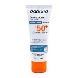 کرم ضد آفتاب باباریا حاوی هیالورونیک اسید SPF50 حجم 75 میل