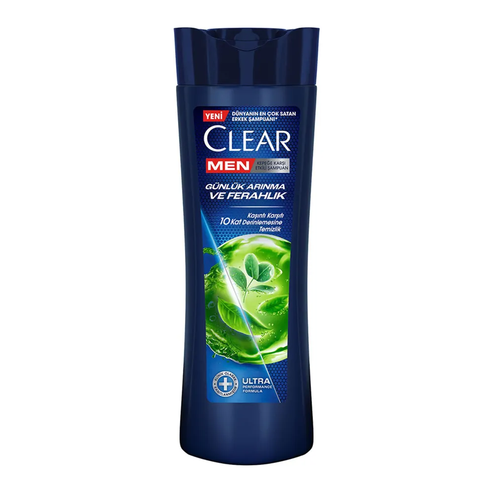 Clear-Men-Gunluk-Arinma-ve-Ferahlik-Sampuani-350ml شامپو ضد شوره روزانه مردانه کلیر حاوی عصاره سدر و اکالیپتوس حجم 350 میل