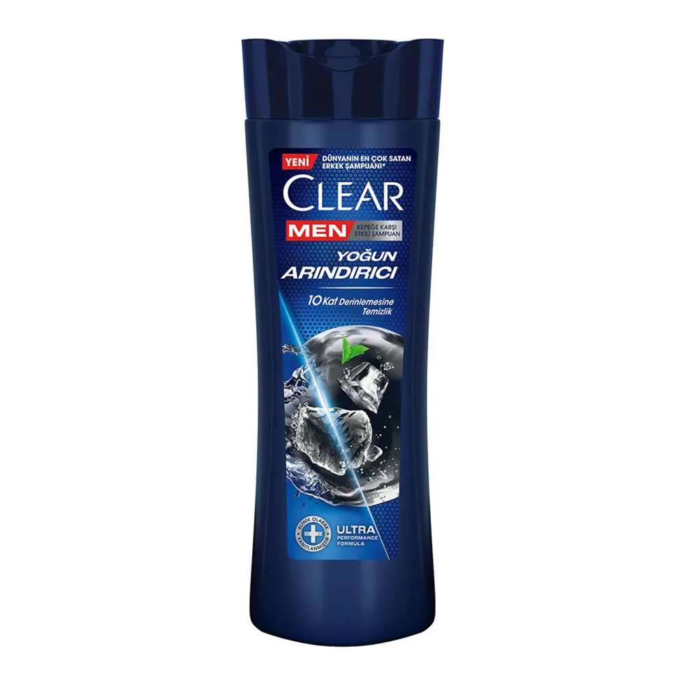 Clear-Men-Yogun-Arindirici-Komur-Sampuani-350ml شامپو ضدشوره قوی زغالی کلیر مردانه حجم ۳۵۰ میلیلیتر