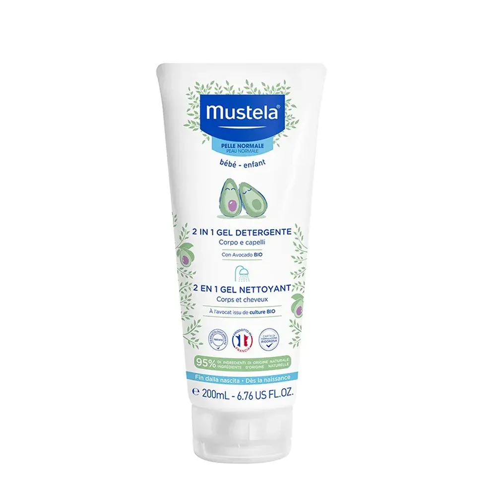 Mustela-2-in-1-Gel-Nettoyant-200ml.jpg ژل پاککننده 2 در 1 سر و بدن موستلا با عصاره آووکادو