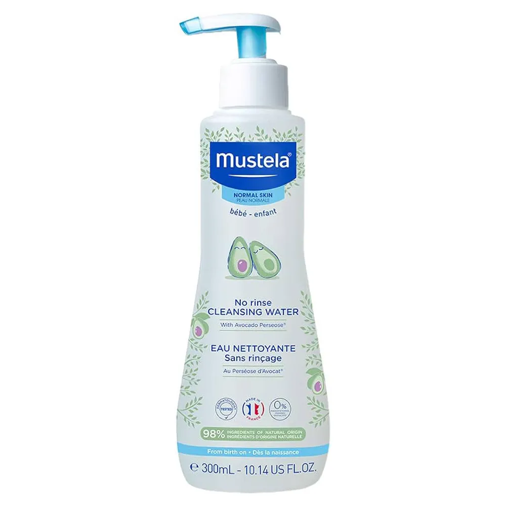 Mustela-No-Rinse-Cleansing-Water-300ml.jpg محلول فیزیو ب ب بدون نیاز به آبکشی موستلا با عصاره آووکادو