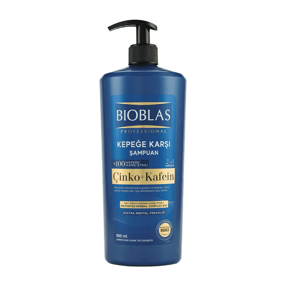 bioblas-cinko-kafein-900ml.jpg شامپو ضد شوره بیوبلاس زینک و کافئین برای موهای شورهدار