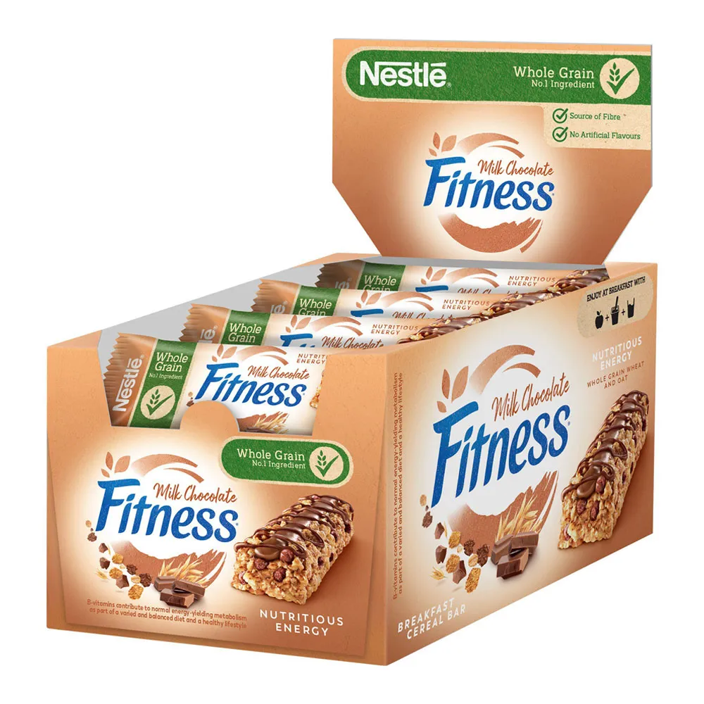 nestle-fitness-milk-chocolate-16-bars.jpg پروتئین بار رژیمی فیتنس نستله طعم شکلات شیری بسته 16 عددی